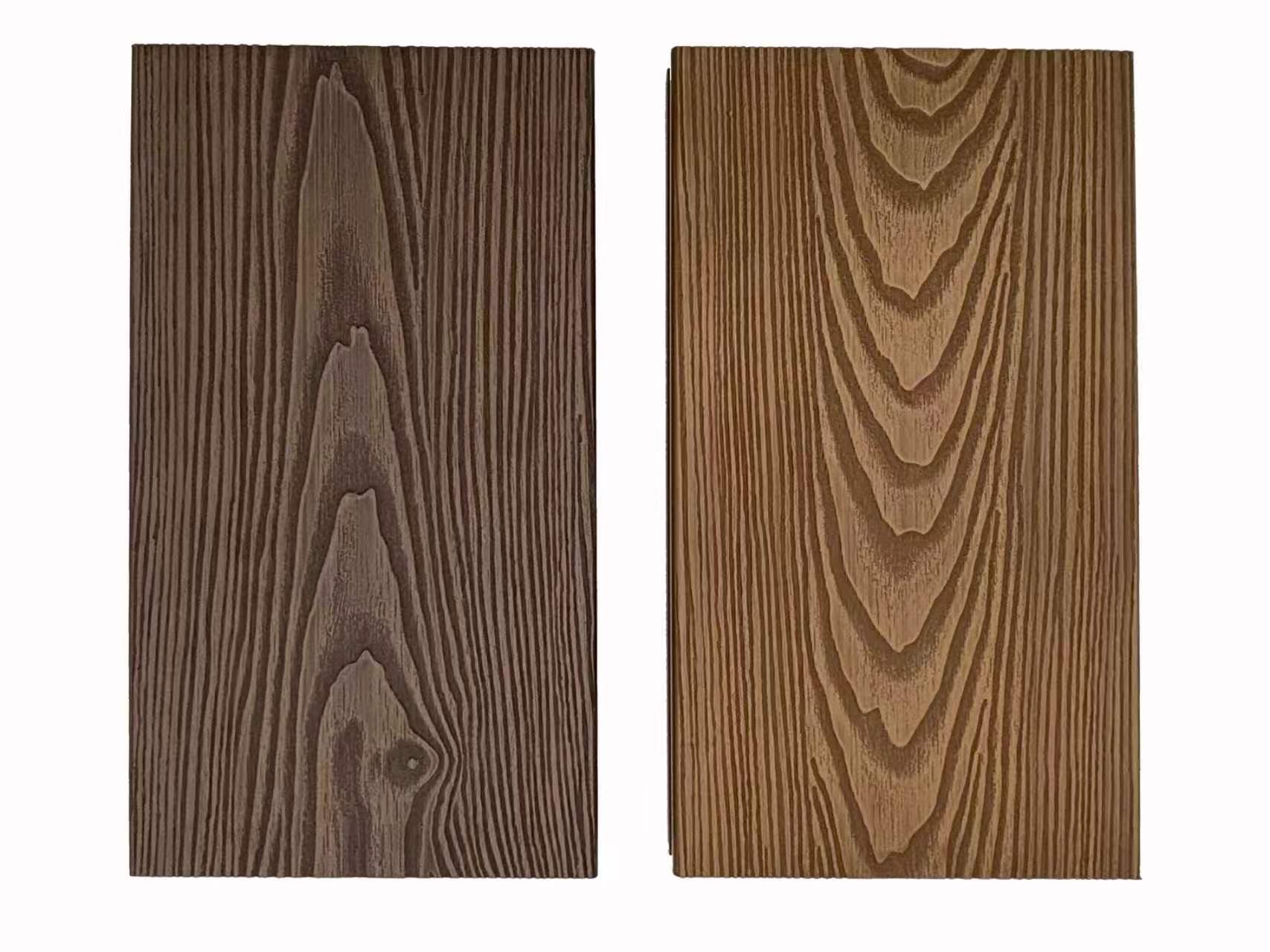 Round Hole Hollow Classic Oak Grain WPC Decking — View 1